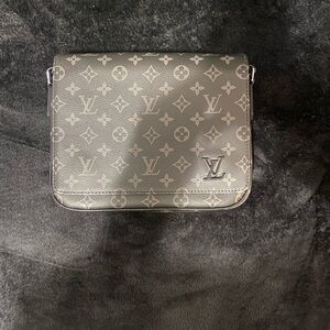 Louis Vuitton Black Grey and Silver Monogram Shoulder Bag